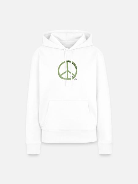 meh Peace - Frauen Premium Bio Hoodie - Weiß