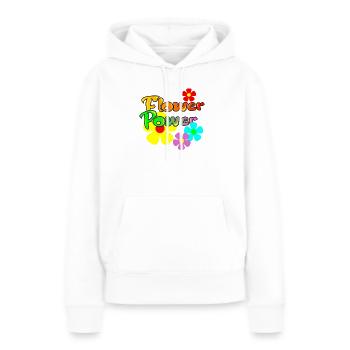 Flower Power  - Frauen Premium Bio Hoodie - Weiß - Vorne - Julia (174cm)