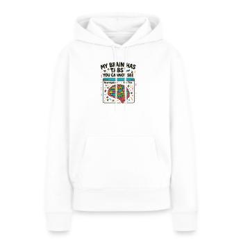 Cerveau coloré avec des onglets cachés - Sweat à capuche Premium bio Femme - blanc - Devant - Julia (174cm)