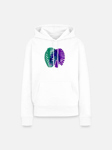 Doppelchromatischer Brustkorb - Frauen Premium Bio Hoodie - Weiß