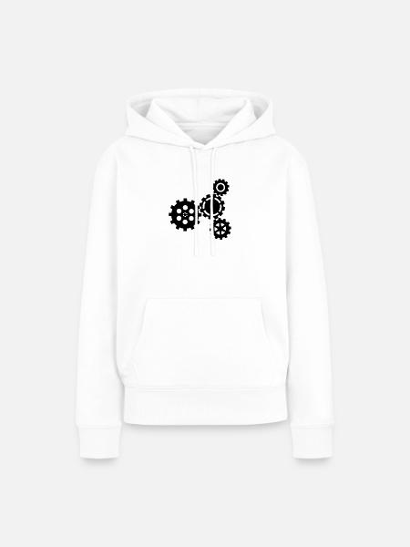 Zahnräder wachsen - Frauen Premium Bio Hoodie - Weiß