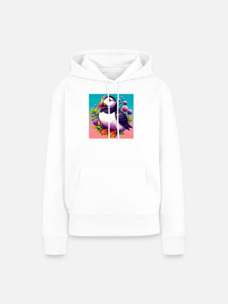 Papageitaucher - Frauen Premium Bio Hoodie - Weiß