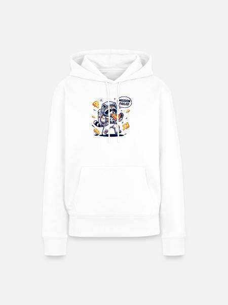 Kosmischer Waschbär-Pizza - Frauen Premium Bio Hoodie - Weiß