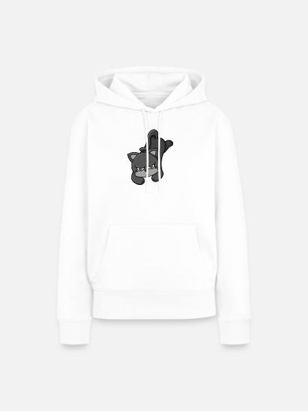 Mürrische Graukatze - Frauen Premium Bio Hoodie - Weiß