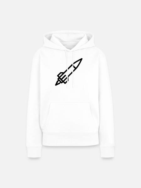 Rakete - Frauen Premium Bio Hoodie - Weiß