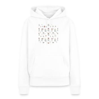 Fleurs pastel - Sweat à capuche Premium bio Femme - blanc - Devant - Julia (174cm)