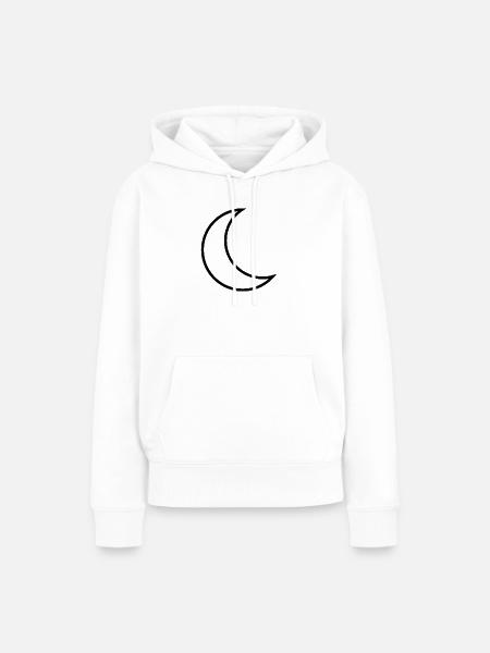 Half Moon - Frauen Premium Bio Hoodie - Weiß