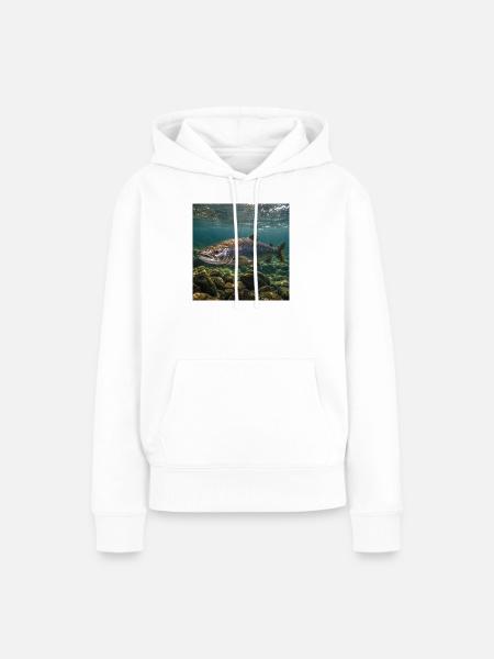 Lachs-Unterwassermotiv - Frauen Premium Bio Hoodie - Weiß