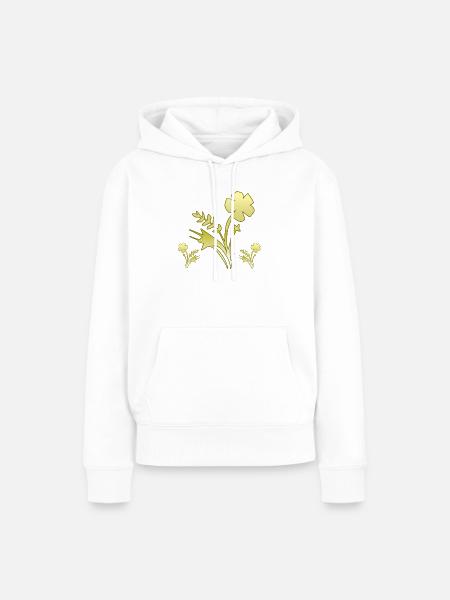 Blumen - Frauen Premium Bio Hoodie - Weiß