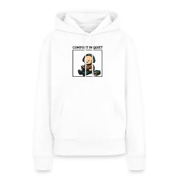 Ruhe beim Lesen mit Kopfhörern - Frauen Premium Bio Hoodie - Weiß - Vorne - Julia (174cm)