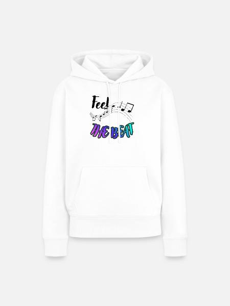 Fühl den Beat - Frauen Premium Bio Hoodie - Weiß