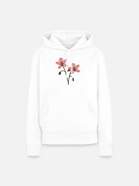 Pastellorchideenblüte - Frauen Premium Bio Hoodie - Weiß