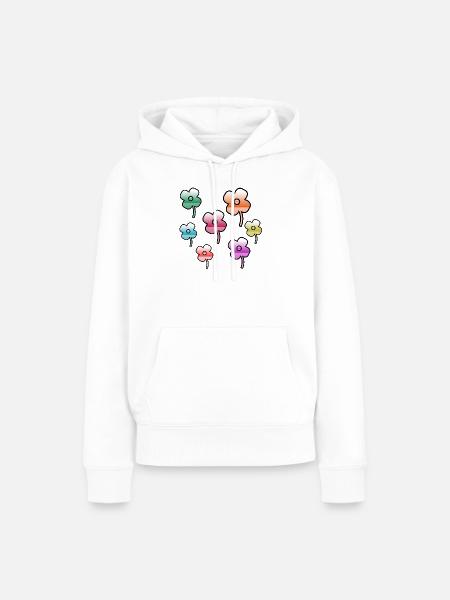 Blumen - Frauen Premium Bio Hoodie - Weiß