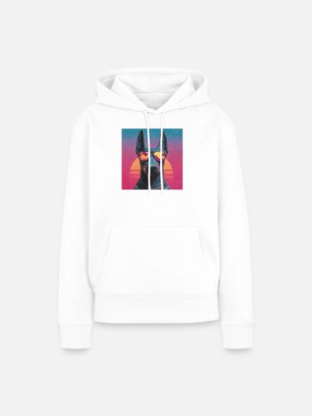 Anubis Synthwave - Gott auf Urlaub - Frauen Premium Bio Hoodie - Weiß