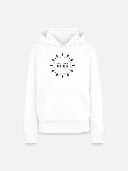 wildly free wreath - Frauen Premium Bio Hoodie - Weiß
