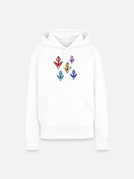 Blumen - Frauen Premium Bio Hoodie - Weiß