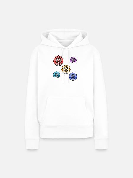 Blumen - Frauen Premium Bio Hoodie - Weiß