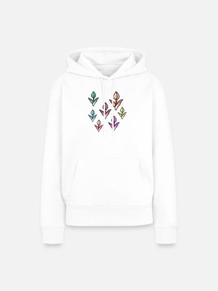 Blumen - Frauen Premium Bio Hoodie - Weiß