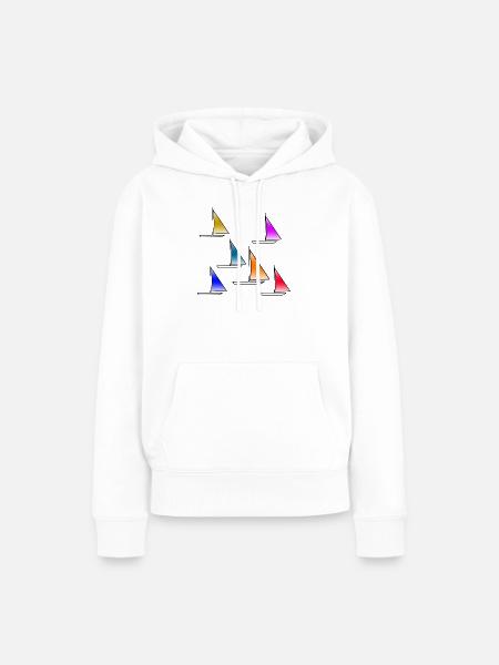 Segeln - Frauen Premium Bio Hoodie - Weiß