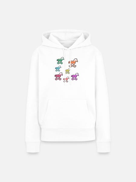 Pferde - Frauen Premium Bio Hoodie - Weiß