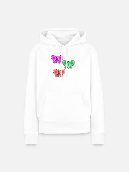 Schmetterlinge - Frauen Premium Bio Hoodie - Weiß