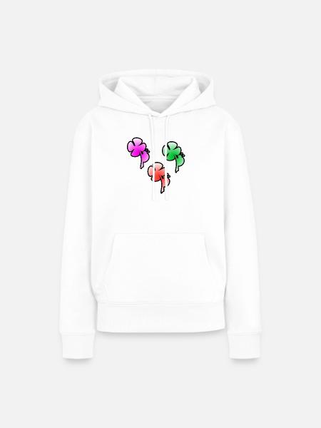 Blumen - Frauen Premium Bio Hoodie - Weiß