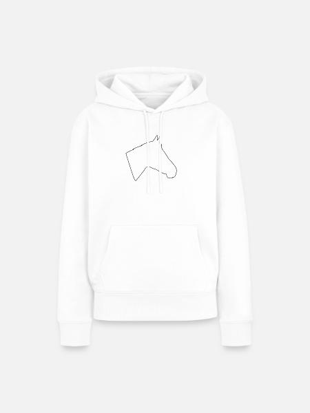 Pferdekopf - Frauen Premium Bio Hoodie - Weiß