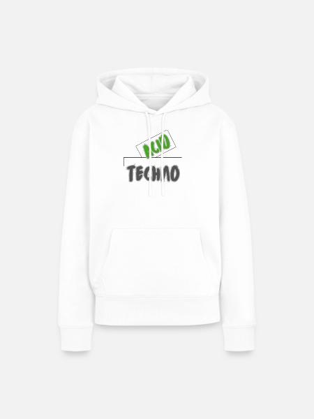 Acid Techno - Frauen Premium Bio Hoodie - Weiß