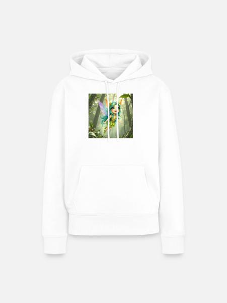 Fee des Smaragdwaldes - Frauen Premium Bio Hoodie - Weiß
