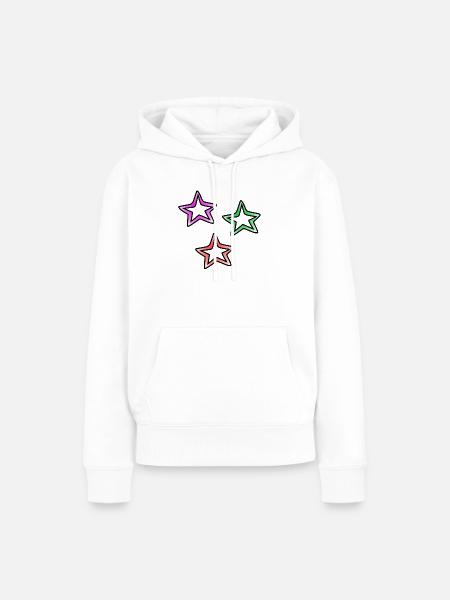 Sterne - Frauen Premium Bio Hoodie - Weiß