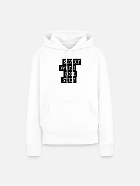 Start With One Step Motivation - Frauen Premium Bio Hoodie - Weiß