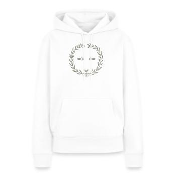 Verwurzelt in der Geschichte Lorbeer-Emblem - Frauen Premium Bio Hoodie - Weiß - Vorne - Julia (174cm)