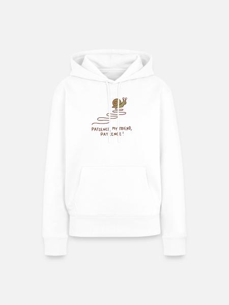 Geduld-Schnecke - Frauen Premium Bio Hoodie - Weiß
