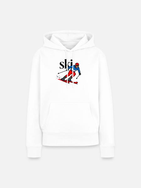 Skisport - Frauen Premium Bio Hoodie - Weiß