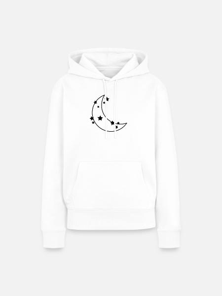 Mond und Sterne - Frauen Premium Bio Hoodie - Weiß