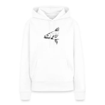 Tête de poisson – Illustration - Sweat à capuche Premium bio Femme - blanc - Devant - Julia (174cm)