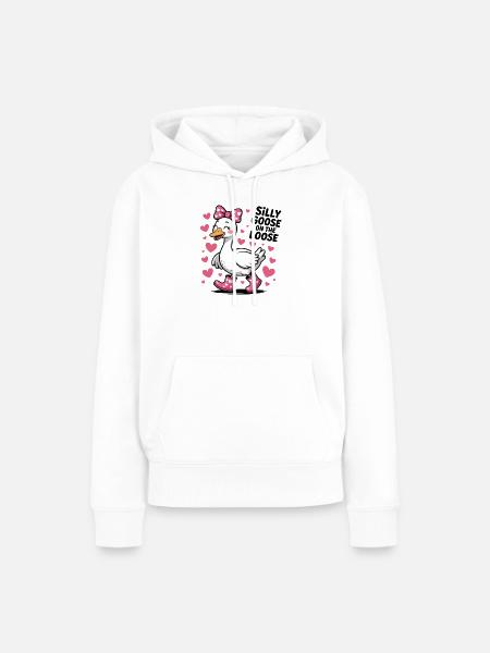 Dumme Gans Süße Gans - Frauen Premium Bio Hoodie - Weiß