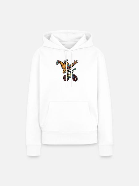 Buntes Affe BMX Trick - Frauen Premium Bio Hoodie - Weiß
