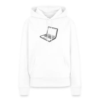 Plan de l’ordinateur portable - Sweat à capuche Premium bio Femme - blanc - Devant - Julia (174cm)