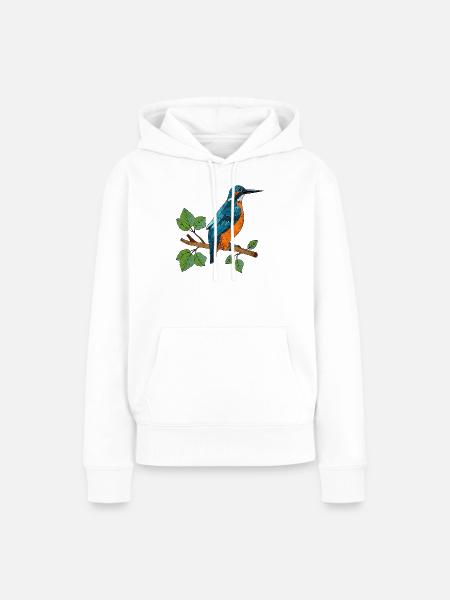 Bunter Vogel - Frauen Premium Bio Hoodie - Weiß
