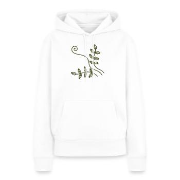 Art en ligne Olive Vine - Sweat à capuche Premium bio Femme - blanc - Devant - Julia (174cm)