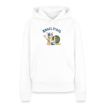 Courrier postal drôle Facteur mignon - Sweat à capuche Premium bio Femme - blanc - Devant - Julia (174cm)