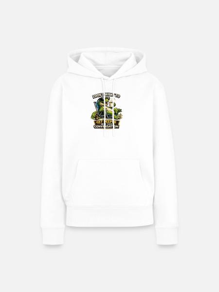 Funny T-Rex Coffee Mood Shirt - Frauen Premium Bio Hoodie - Weiß