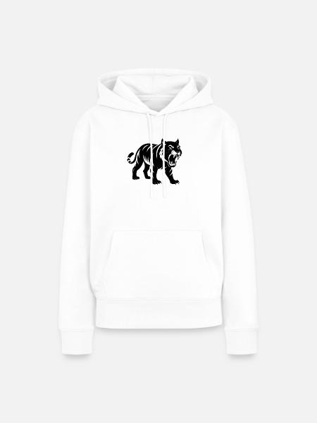 Wütender Tiger - Frauen Premium Bio Hoodie - Weiß