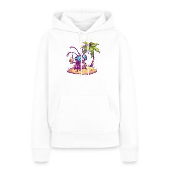 Vacances d’été à Fourmis - Sweat à capuche Premium bio Femme - blanc - Devant - Julia (174cm)