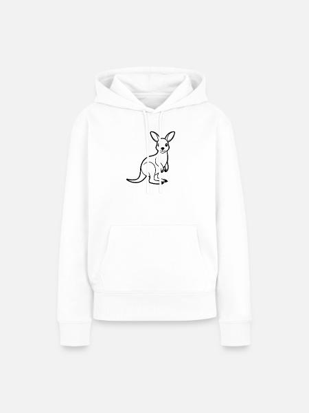 Kangaroo - Frauen Premium Bio Hoodie - Weiß