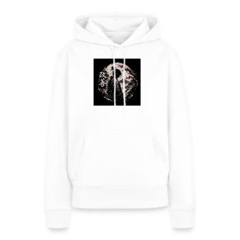 Kaizen Samurai im Mondkreis - Frauen Premium Bio Hoodie - Weiß - Vorne - Julia (174cm)