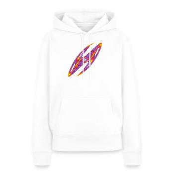 Der Fingerabdruck des Chaos – Chaos Theory - Frauen Premium Bio Hoodie - Weiß - Vorne - Julia (174cm)