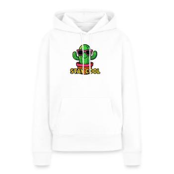 Bleib cool, Cactus Pop Art - Frauen Premium Bio Hoodie - Weiß - Vorne - Julia (174cm)