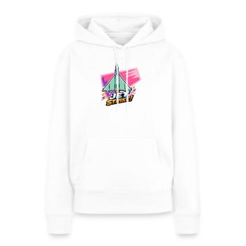 Logo audacieux de Jet Strike - Sweat à capuche Premium bio Femme - blanc - Devant - Julia (174cm)